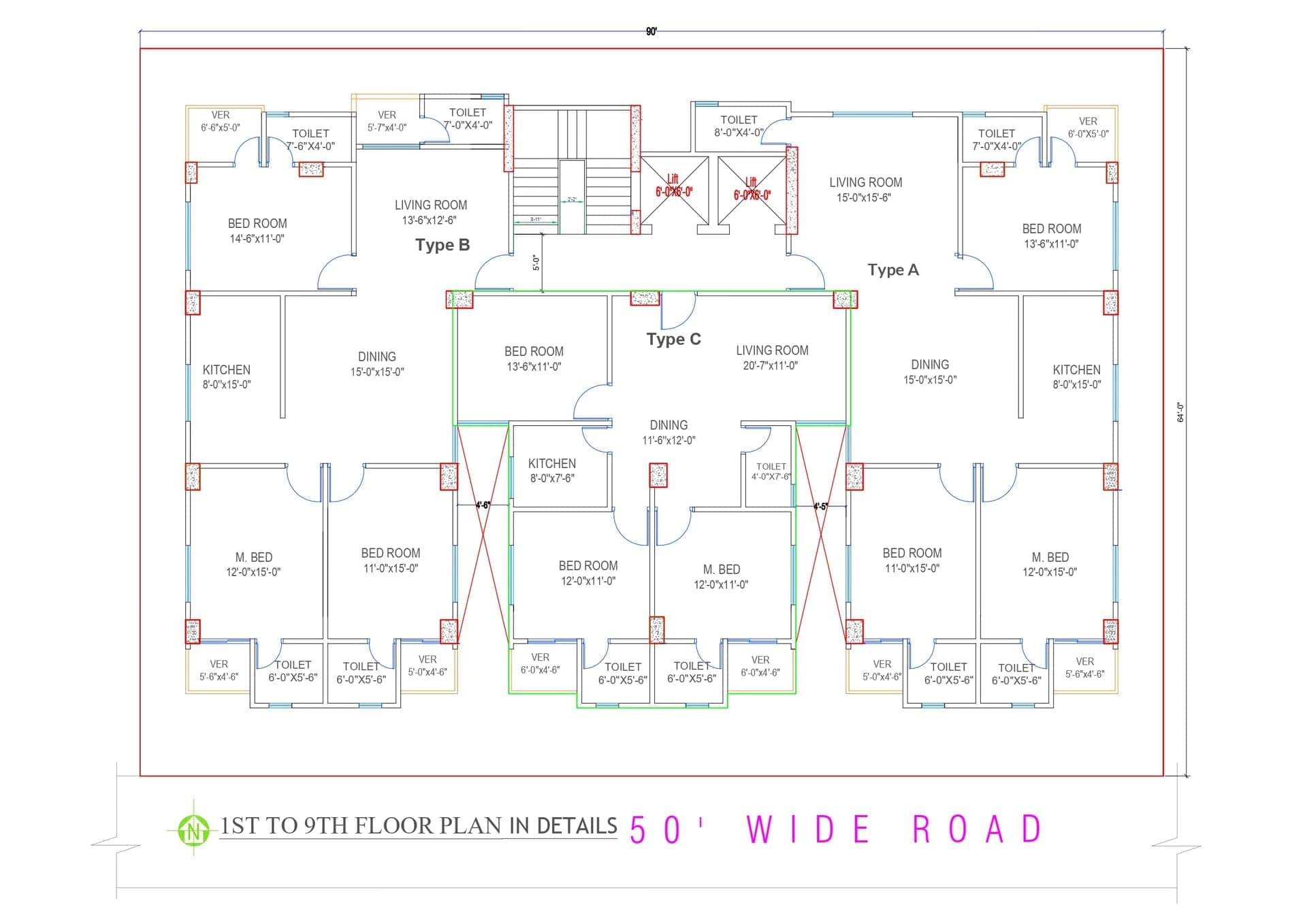 MARVEL ALI REZA TOWER 2D layout — South Keraniganj, Dhaka