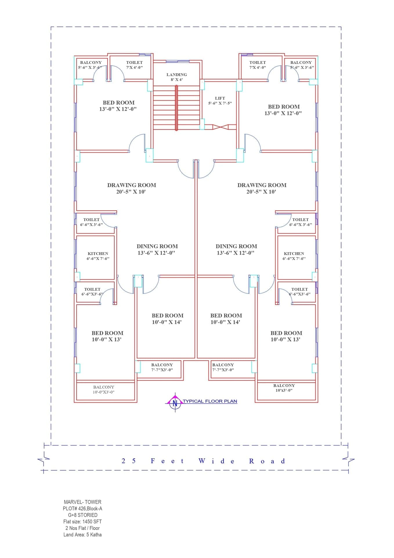 MARVEL TOWER 2D layout — South Keraniganj, Dhaka