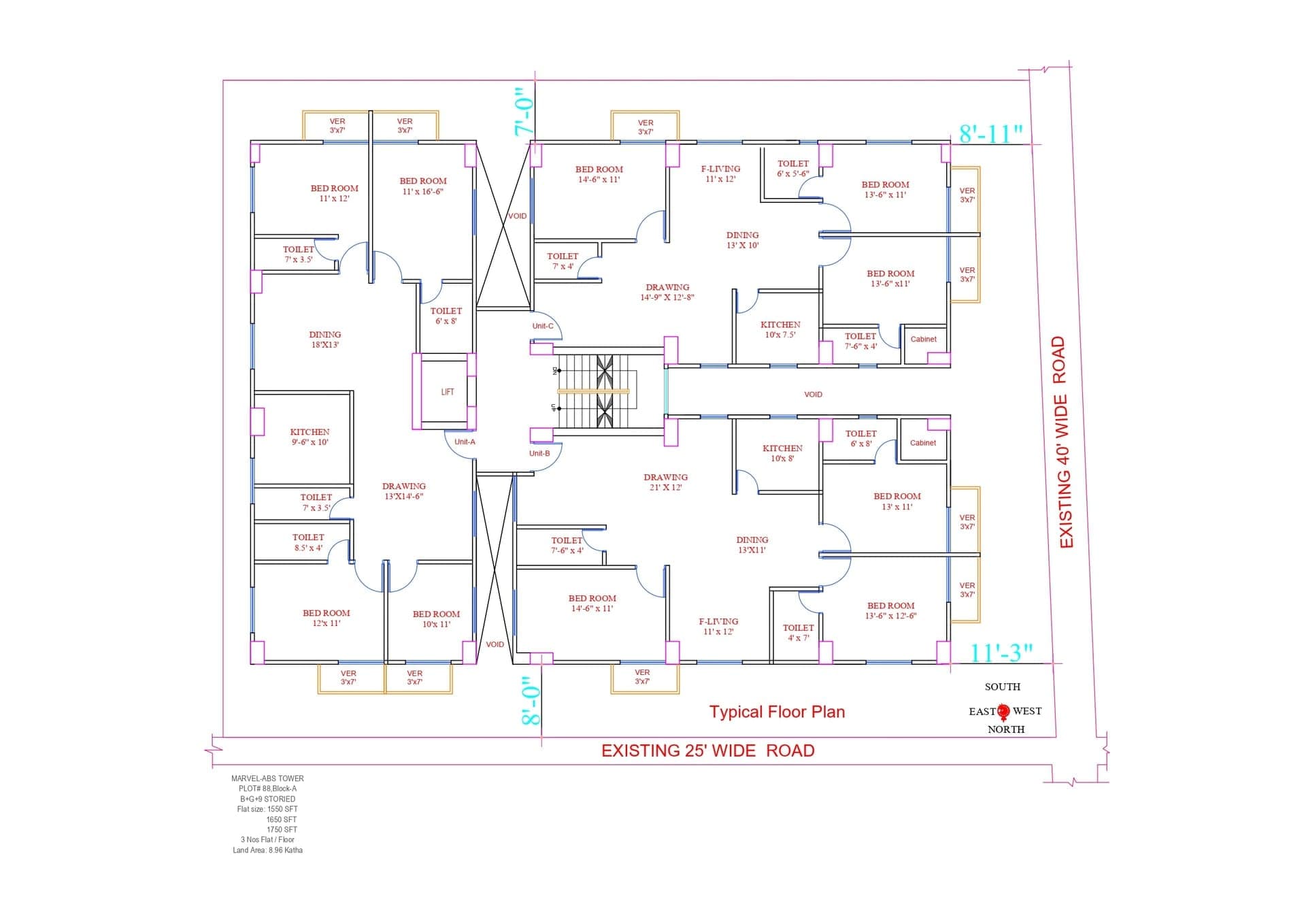 MARVEL ABS TOWER 2D layout — South Keraniganj, Dhaka